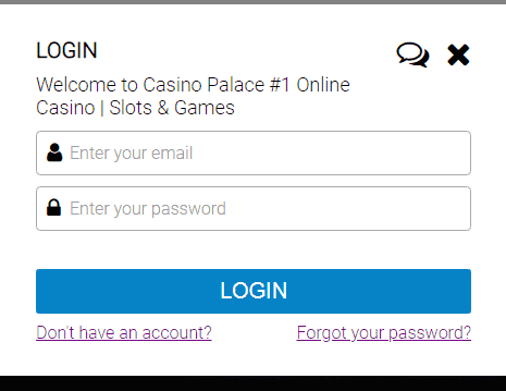 Casino Palace Login Page