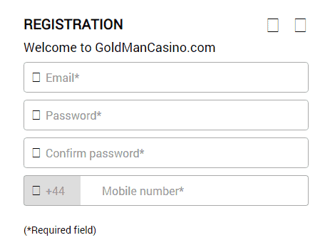 Gold Man Casino Registration