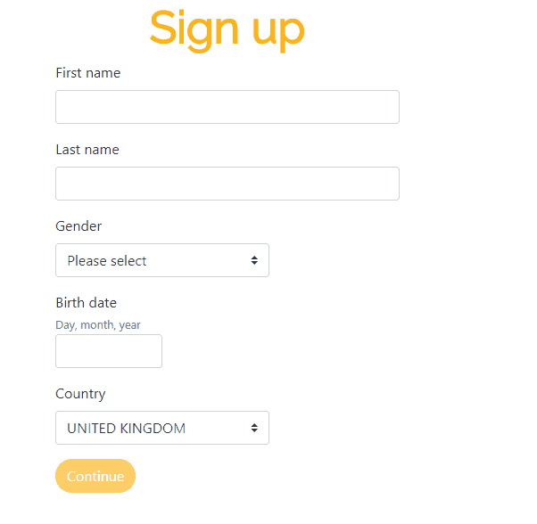 Dream Vegas sign up page