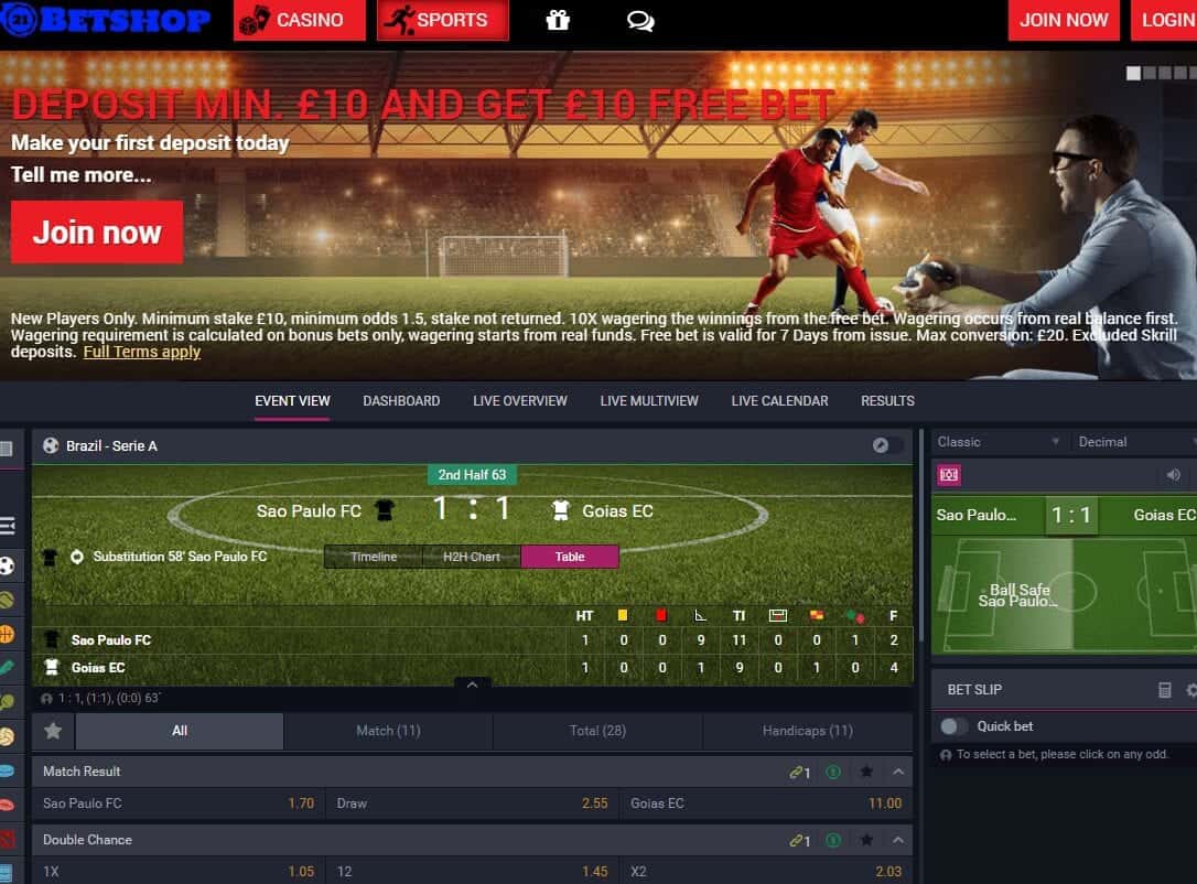 21 bet shop home page