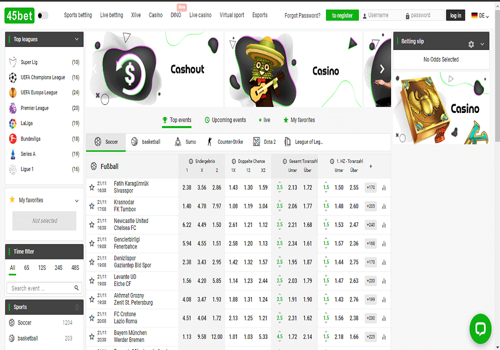 45bet home Bronze Casino home page