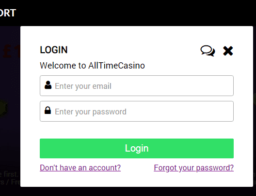 All Time Casino login