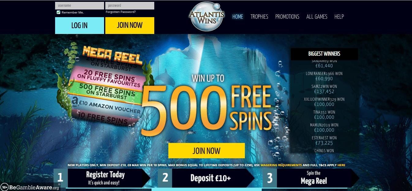 Atlantis Wins homepage Atlantis Wins homepage