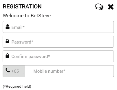 Bet Steve signup page Bet Steve signup page