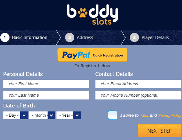 Buddy Slots SignUp