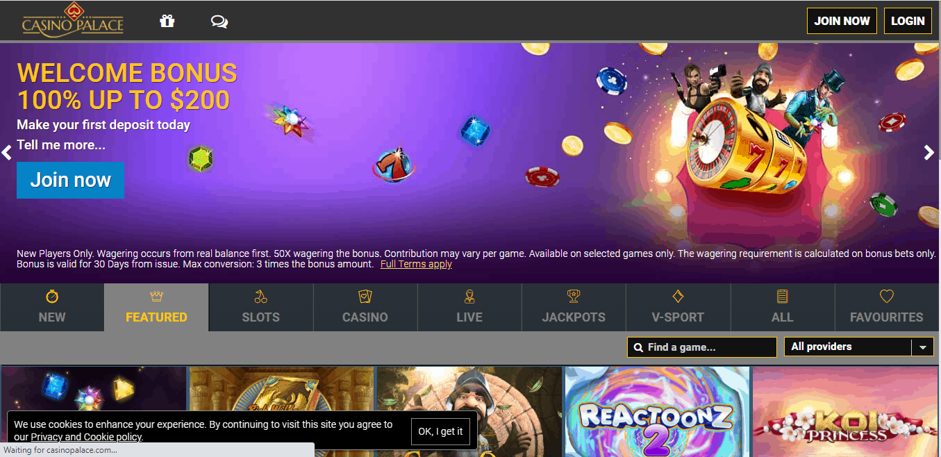 Casino palace home page