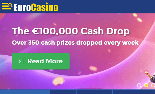 EuroCasino front page