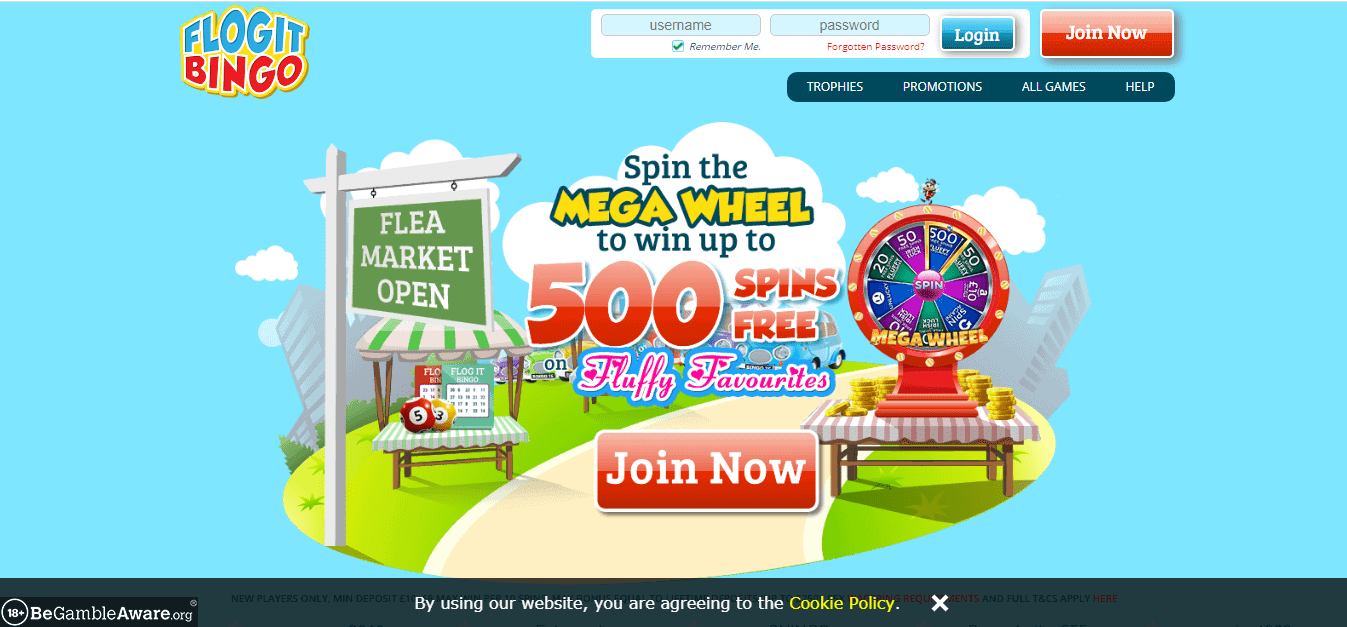 Flog It Bingo Home page
