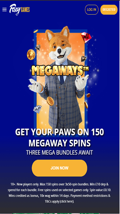 FoxyCasino home mobile