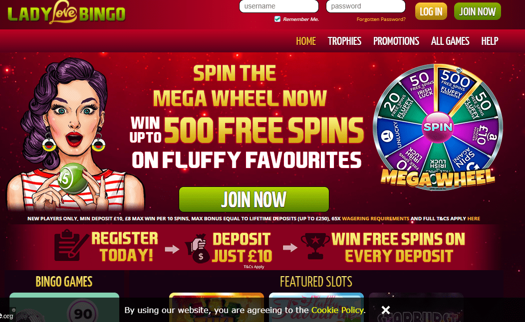 Lady Love Bingo home Lady Love Bingo home