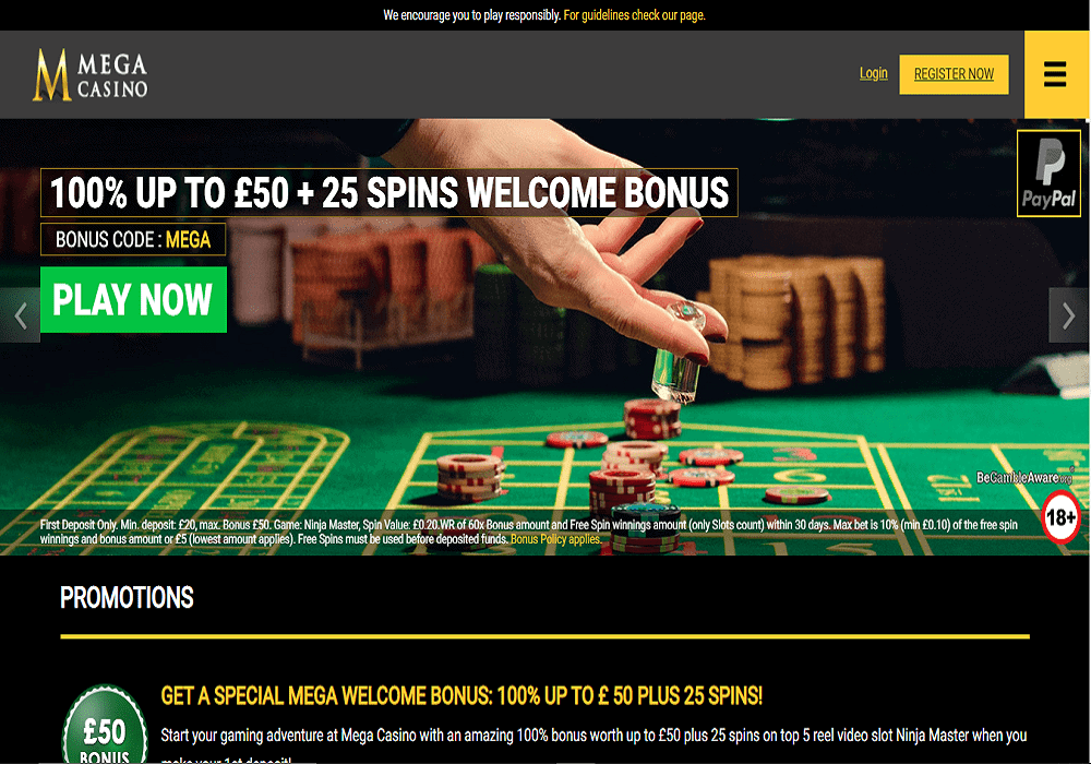 MegaCasino pomo play ojo promotions page