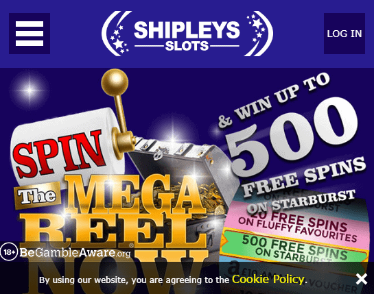 Shipleys Slots front page