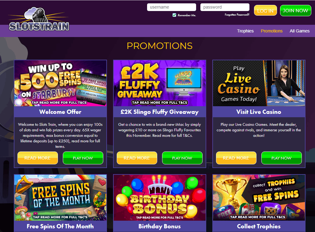 Slots Train Promotions
