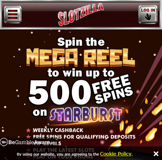 Slotzilla front page
