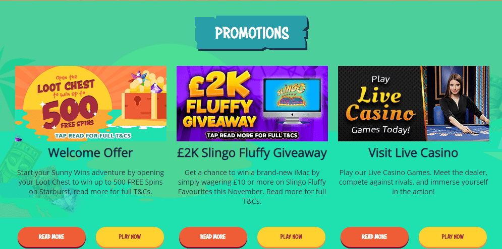 Sunny Wins Promotion page Sunny Wins Promotion page