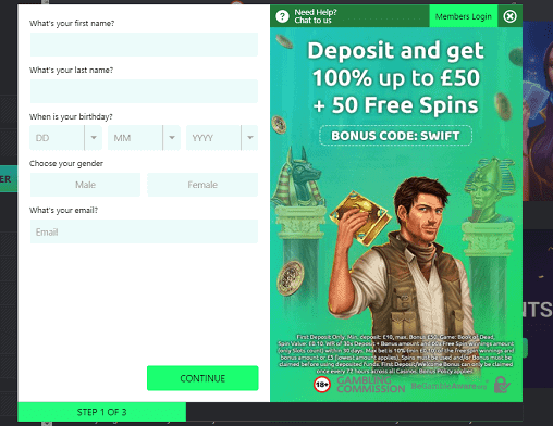 play ojo sign up page