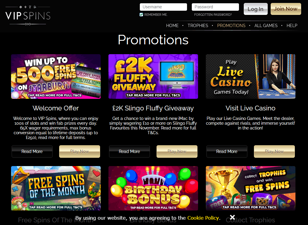 VIP Spins Promotions VIP Spins Promotions