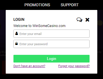 WinSome Casino Login