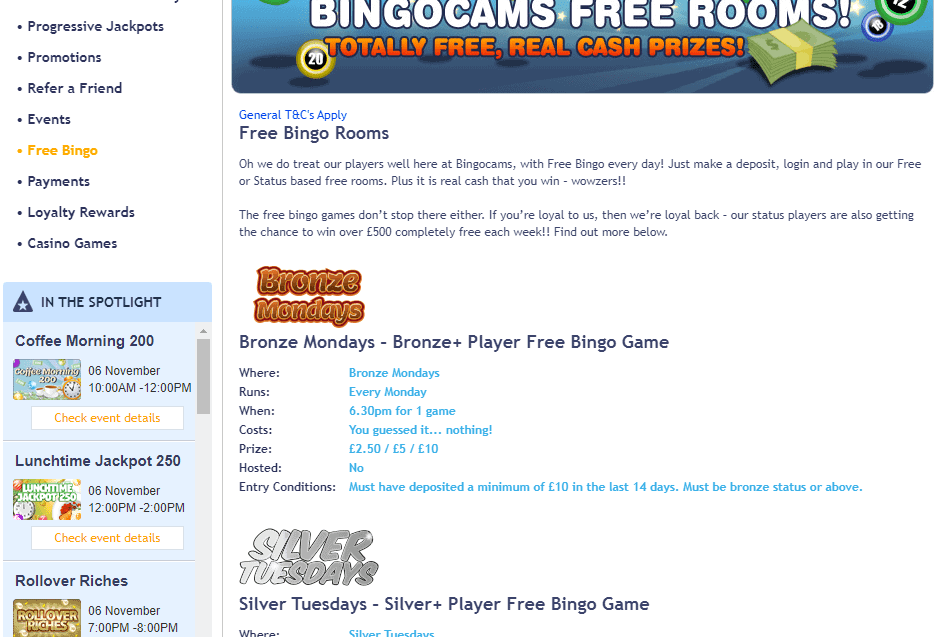 bingocams games page