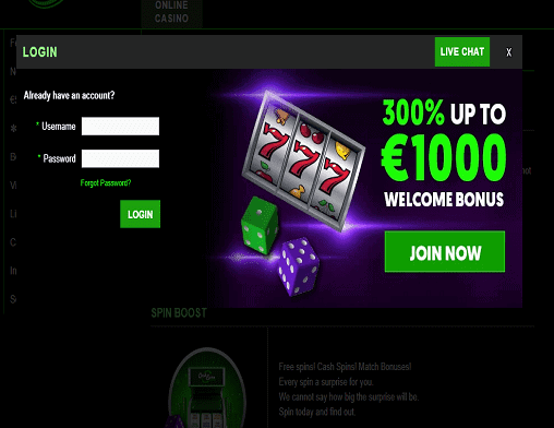 one spin loggin page