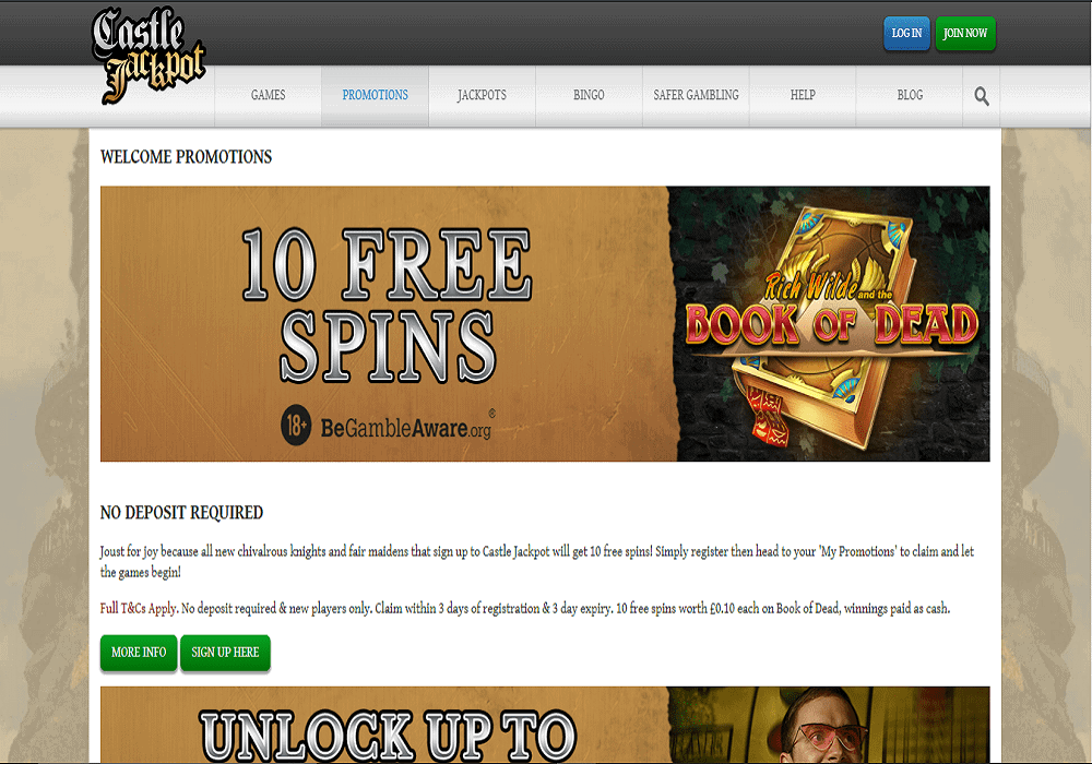 Pink Casino promotions page
