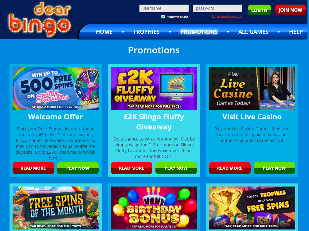 dear bingo Promotions dear bingo Promotions