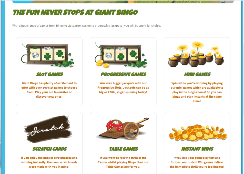 giant bingo games
