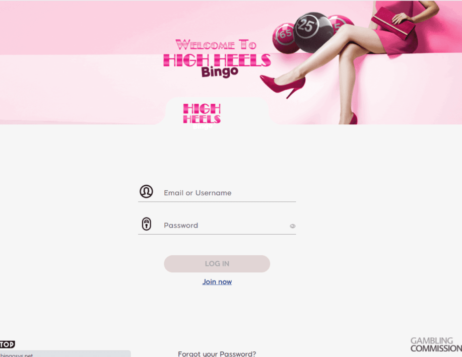 high heels bingo login