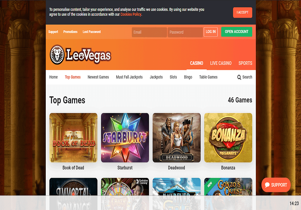 Pink Casino games page