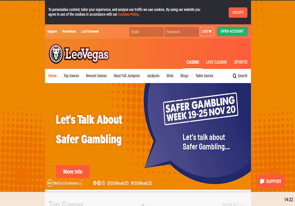 Pink Casino home page