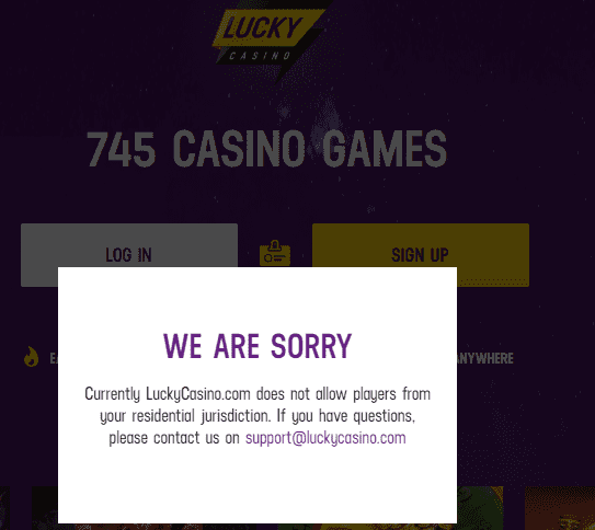 lucky casino login