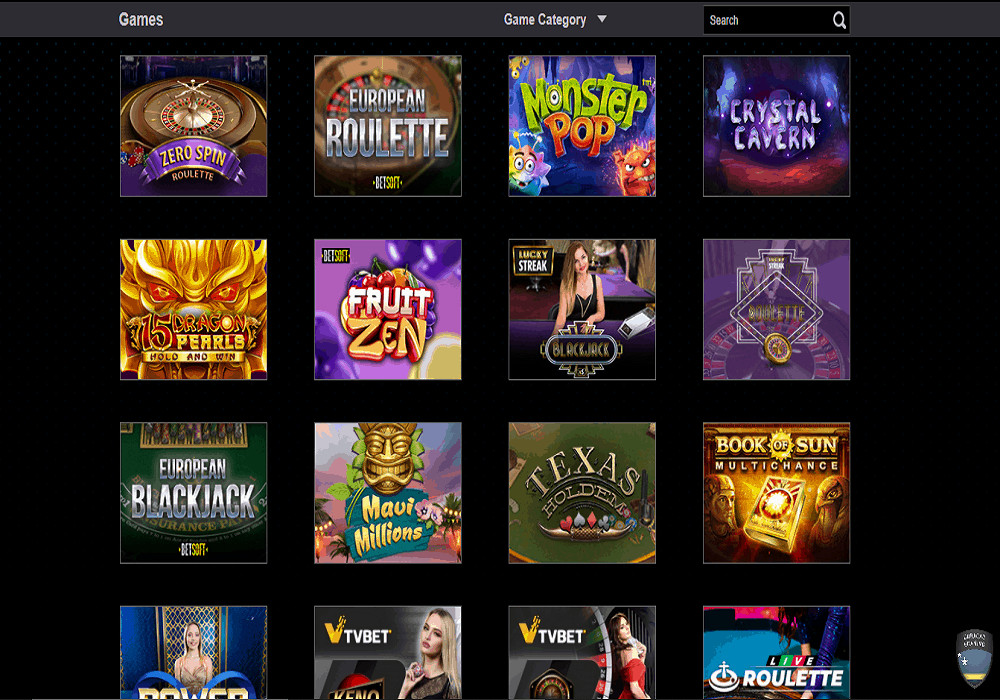 Bronze Casino games page