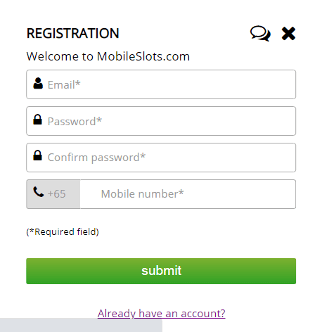 mobile slots signup page mobile slots signup pagef