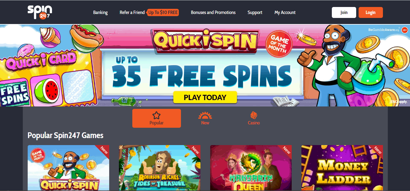 spin247 homepage