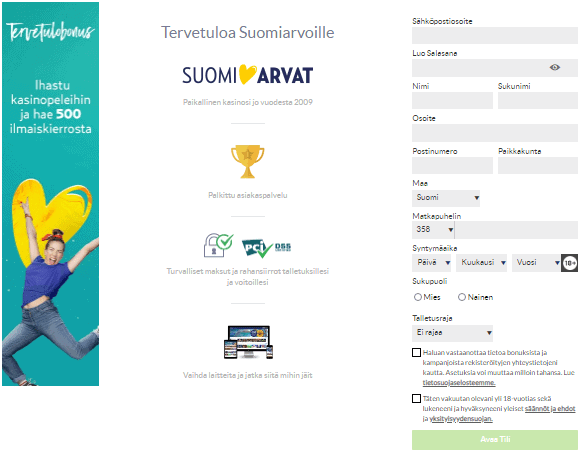 suomiarvat signup