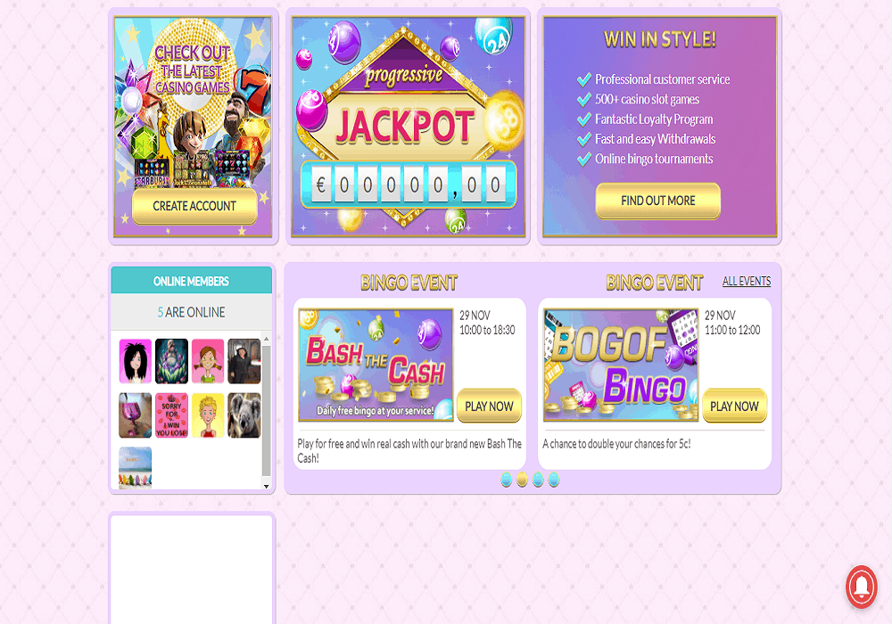 bingocams games page