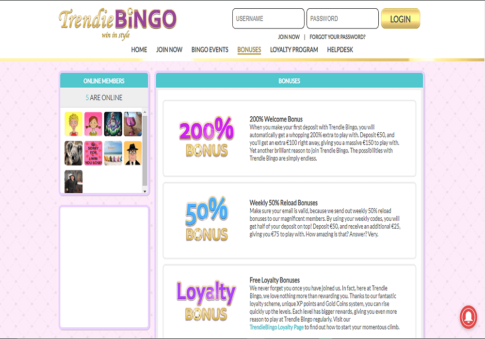 bingocams promotions page