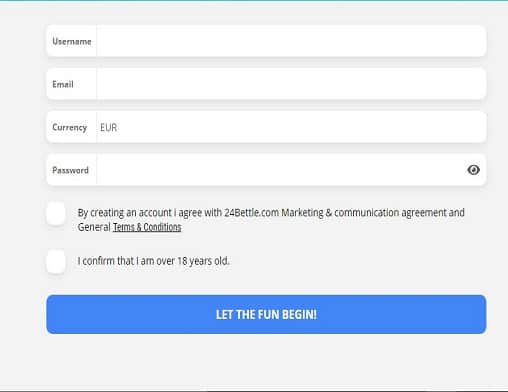 24 Bettle signup bet clic sign up