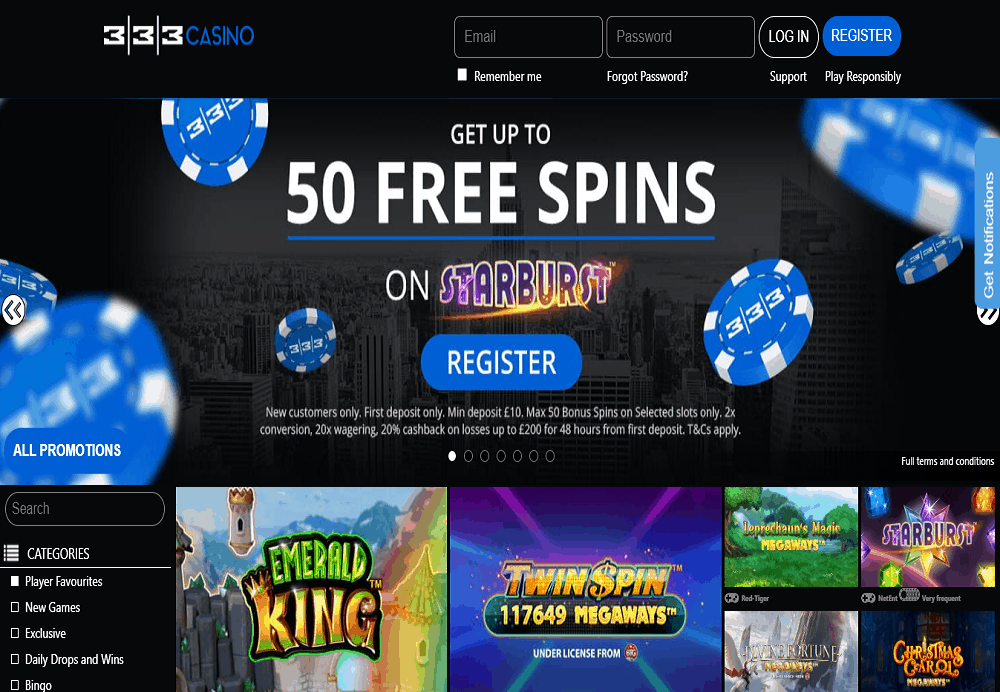 333Casino H Kerching home page