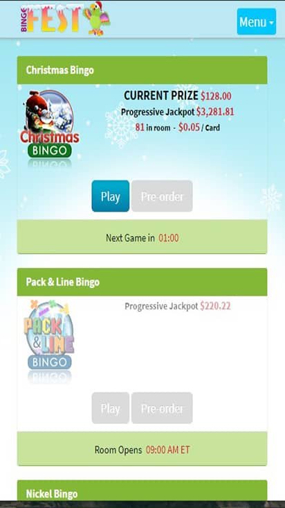 Bingo Fest game mobile