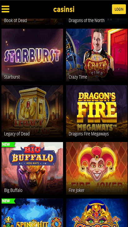 Casinsi game mobile