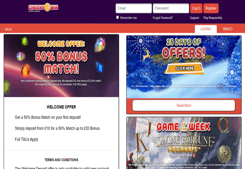 CheekyWin P kerching promotions