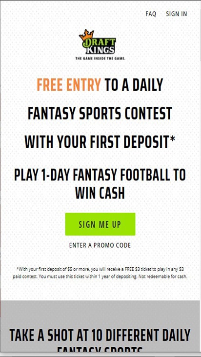 Draft Kings home mobile