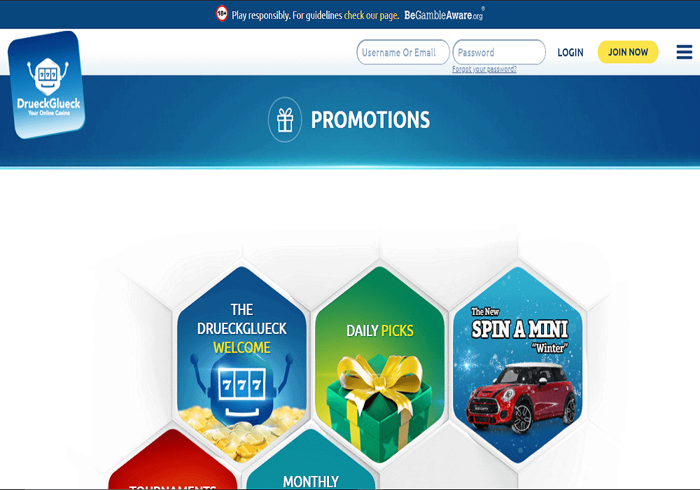 DrueckGlueck pomo play ojo promotions page