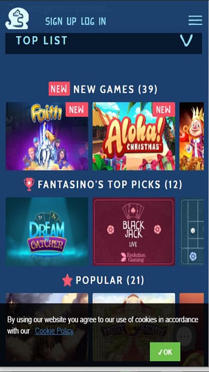 Fantasino home mobile Fantasino home mobile