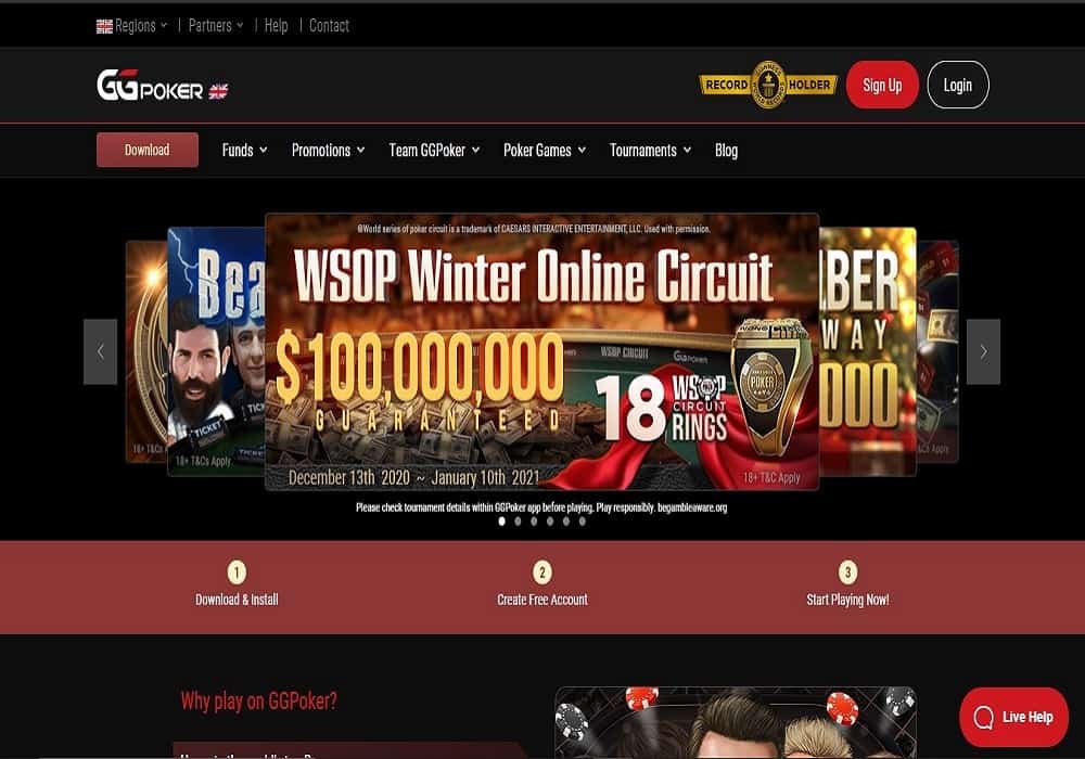 GG Poker home buzz bingo homepage