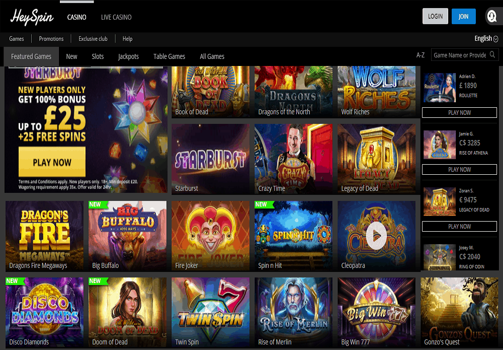 HeySpin game green play games page