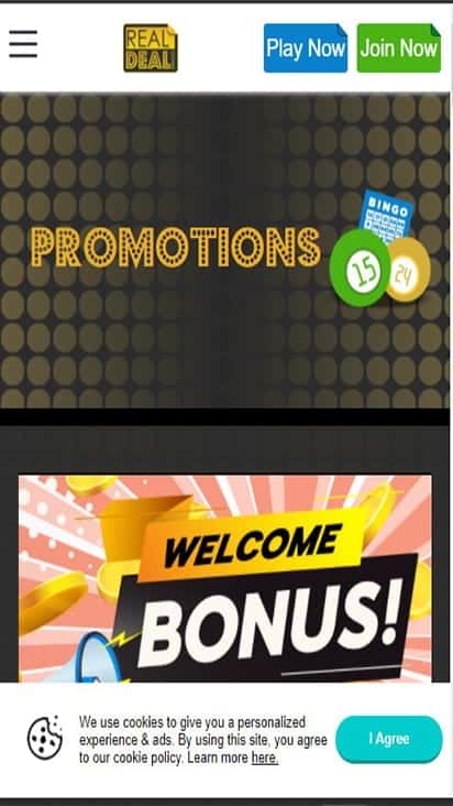 Real Deal Bingo promo mobile