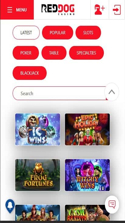 Red Dog Casino game mobile