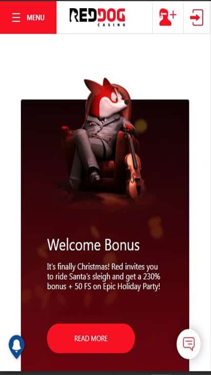 Red Dog Casino promo mobile